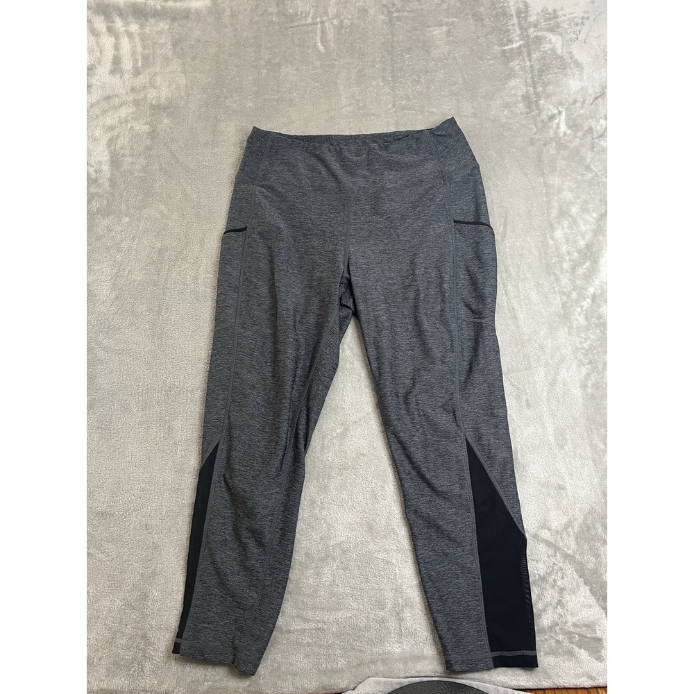 Tapout Womens Leggings Large Gray Athletic Compression Workout Yoga Pants